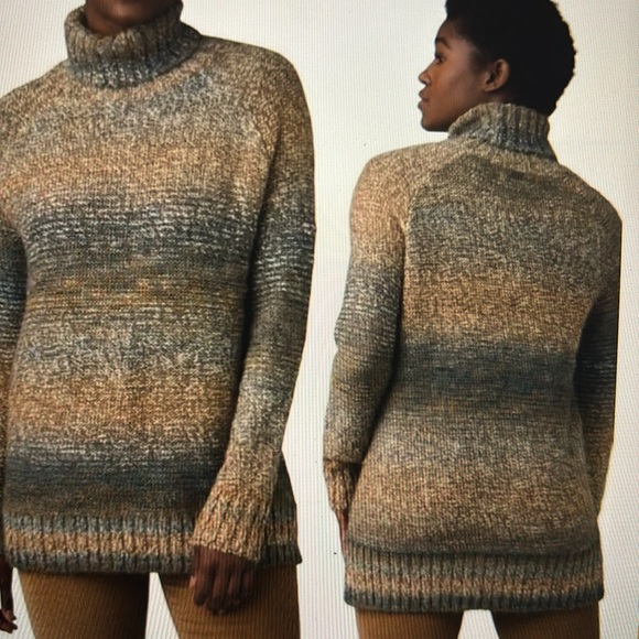 Prana Autum Rein Wool Blend Turtle Neck Tunic Sweater Size Large - Picture 1 of 8